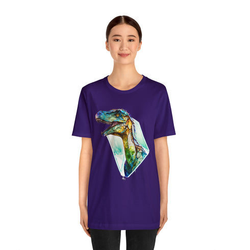 Stained Glass Velociraptor - Short Sleeve Tee